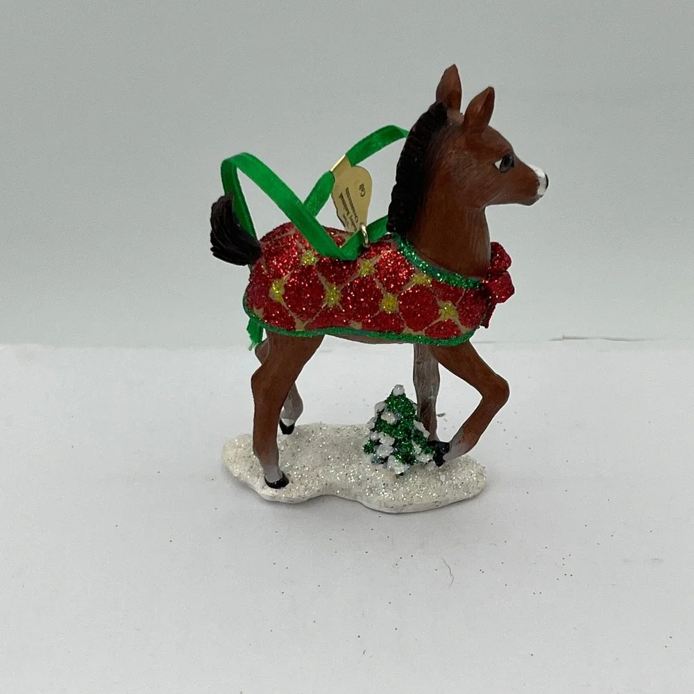 Danbury Mint Horse Baby Animal Ornaments Colt Brown Blanket Figurine Holiday